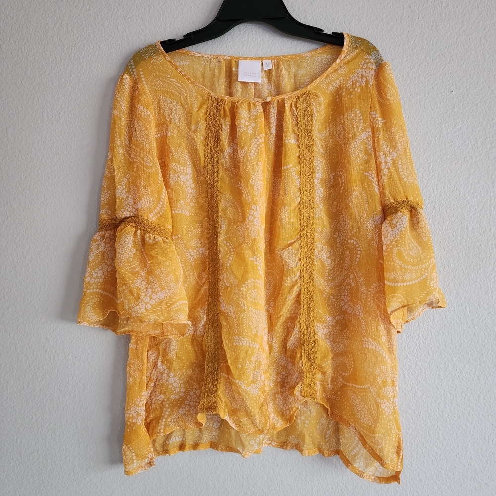 Lauren Conrad Sheer Boho Top Xl